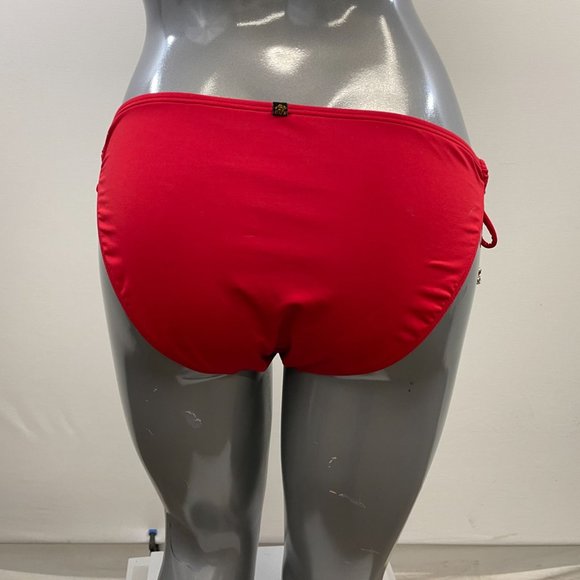Aqua by La Vie en Rose Women's Red Bathing Suit Bottoms Side Tie Size Medium - Picture 4 of 5